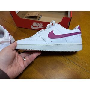 Nike Court Vision Low Next Nature White Plum Purple SneakersWomens 8 New w/ Box
